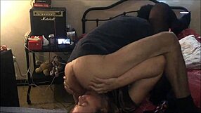 French amateur blonde bent over doggystyle in satin lingerie gets ass licked rimjob blowjob