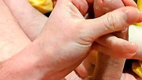 Bigdickduder strokes monster wet cock solo in bed homemade tease