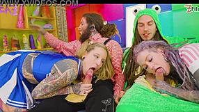 Alternative Girls Take Double Anal Penetration And Facial Cumshots