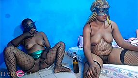 two horny ebony friends feel so excited making amateur porn together