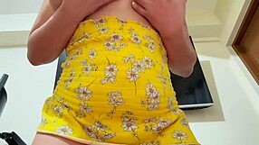 Chubby amateur Asian BBW bounces huge natural tits and big nipples in homemade POV