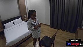 petite thai wife strips then takes pov quickie pounding