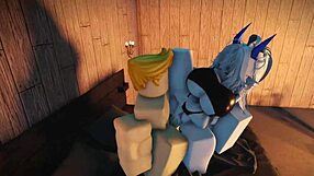 Monster cock pounds Roblox big ass