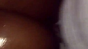 Fat Ebony BBW Spreads Thick Thighs for Closeup Pussy Tease