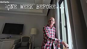 Old man shoves stinky asshole on petite teen's face for rimjob