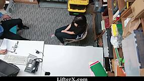 shoplifter teen caught and fucked hard by burglar in garage