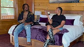 Sexy Cowgirl in Tight Dress Rides Oiled Big Black Cock Bent Over Doggystyle Sloppy Blowjob