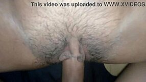 my sticky cum shoots right into her tight shaved pussy