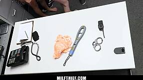 Teen Thief Kneels to Suck Thick Officer Cock Under Female Officer's Strict Command