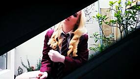 gorgeous blue haired 18+ teen screams as teacher creampies her pussy