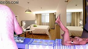 House Maid Gapes Shaved Pussy for Agarabas Outdoor Lick and Fuck