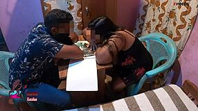 indian boss pins secretary down in office for deep pussy licking and hard fucking