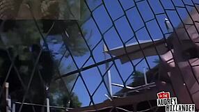 Seth and Otto stretch Audrey's holes in double penetration before throat cum dump