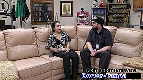 i'm backstage with mara luv at tampa uni spreading shaved pussy with vibrator in latex