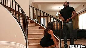 Latina teen kneels for huge bbc deepthroat then rough interracial pounding!