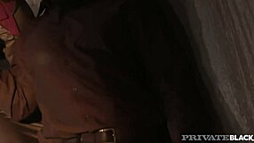 Flower Tucci's tied milf body awaits in the dungeon as big black cock stretches her bent over for squirting orgasms.