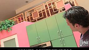 Brunette big tit latina Raven Bay rides cock after deepthroat blowjob