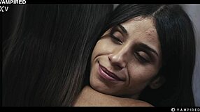 Black vampire lesbian dominates latina slave's big fake tits in interracial lezdom