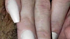 masked milf roughly sucks condom-covered cock pov