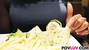 Sweet ebony karma may rides that monster cock close up pov 👅💦