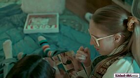 nerd babe with big tits scissoring hairy milf bff hard