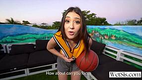 horny stepsis caught sniffing bro's jacket now gives handjob in shower during truth or dare