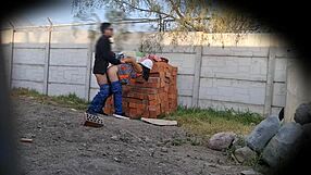 latina flashes pussy orgasms outdoor public work caught security cams sexy