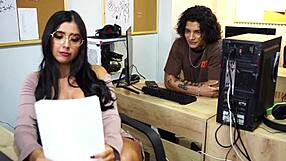 big-assed latina secretary shakes her curves for boss's son advantage at work