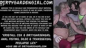 Ready for Kristall Cox's dildo prolapse lick show?