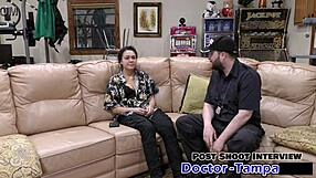 i'm backstage with mara luv at tampa uni spreading shaved pussy with vibrator in latex