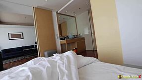 early morning pov creampie with big tit asian babe