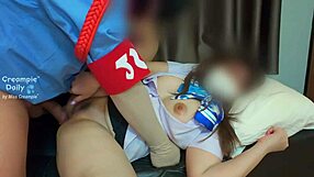 college girl begs dorm guard for creampie in her tight miniskirt pussy 🔥💦