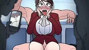 Three Big Titted Babes Suck Group Cocks in Wild Subway Threesome Orgy!