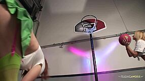 i was playin basketball when these big tit girls got interrupted by repairmen wantin group pussy fuck... damn