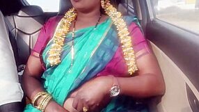 Indian housewife dirty talks during car sex with husband's father on long drive