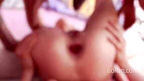 filthy amateur slut spreads stinky pussy for triple pounding gangbang deepthroat gagging squirting then swallows all cum covered mess