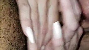 masked milf roughly sucks condom-covered cock pov