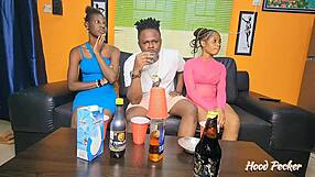 yo two cute ebony teen friends bent over doggystyle creampie blowjob group homemade fuck