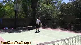 a bendy teen party girl bends over for real outdoor spanking session