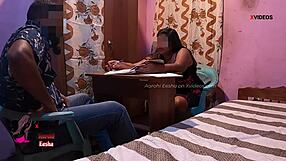 indian boss pins secretary down in office for deep pussy licking and hard fucking