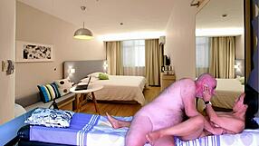 House Maid Gapes Shaved Pussy for Agarabas Outdoor Lick and Fuck