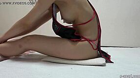 Slender Japanese Webcam Flashes Tits and Thong Panties