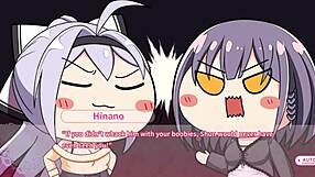 In real hentai DT part 10 Ena route 6 big cocks cum on tits