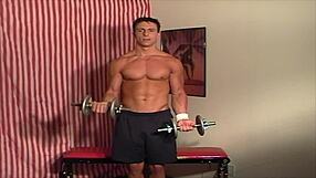 watching 18 yr old muscular reese rideout strip and workout