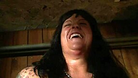 Blonde Milf Slave Punished Deepthroat Dancing Dildo In Sm Club Garage