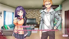 In real hentai DT part 10 Ena route 6 big cocks cum on tits