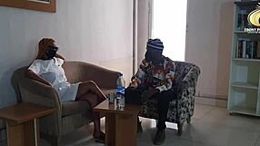 ebony nurse bangs interviewer hard just to snag that promotion