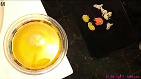 oh baby i'm squatting over toilet filling bottle with my warm pee for you