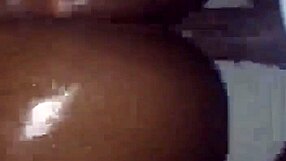 Fat Ebony BBW Spreads Thick Thighs for Closeup Pussy Tease