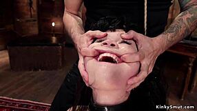 asian slut gagged and bound! rough bdsm choking squirting submission